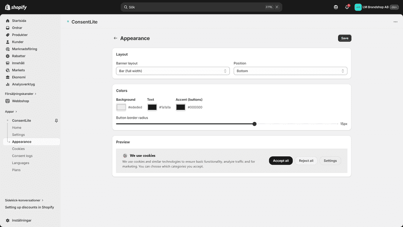 Customizable colors and appearance (pro)