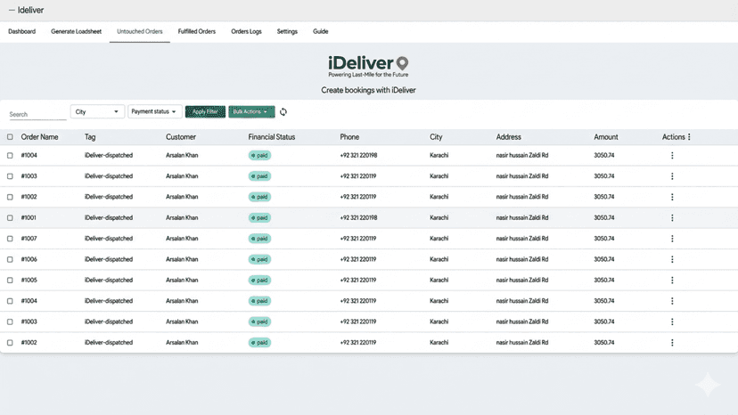 Create shipment bookings for unfulfilled Shopify orders