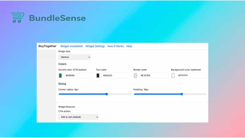 BundleSense widget settings