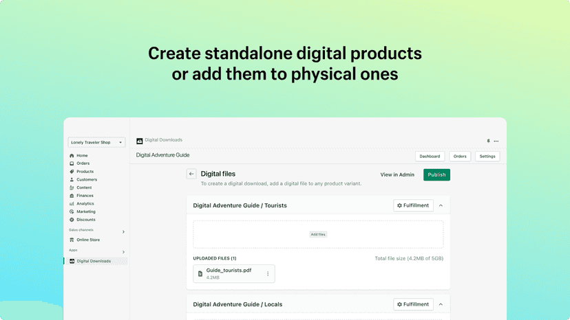 Upload digital file page
