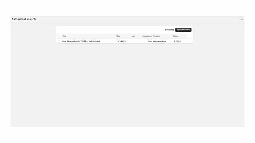 Discountify Automatioin List