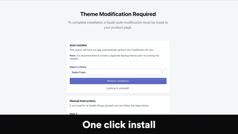 One-click install for new tabs