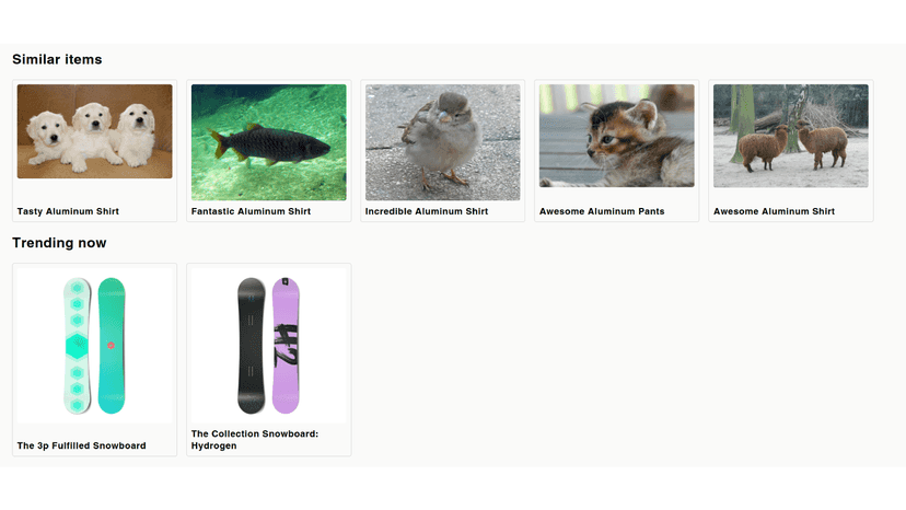 Similar and trending section