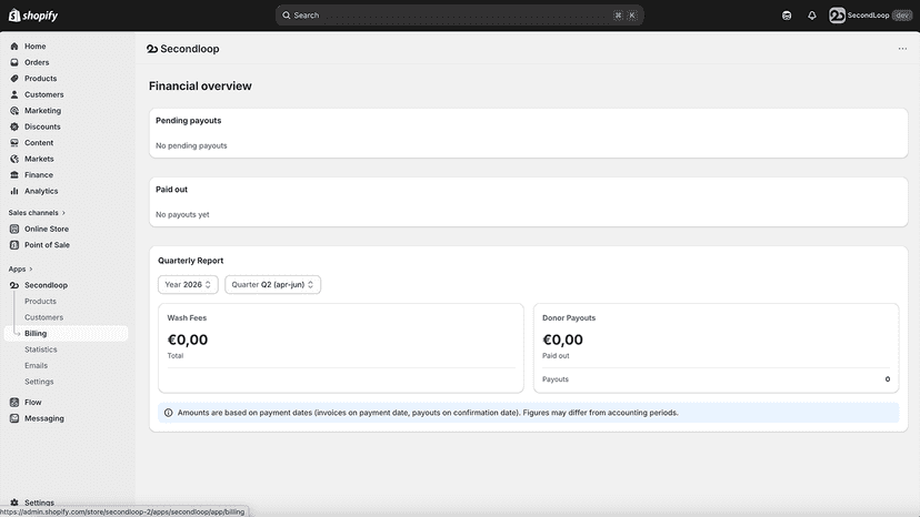 Payout overview to donors, in bulk or per person