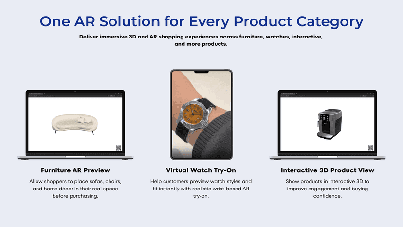 Product page showing AR Try On button for ring preview