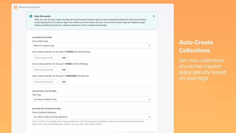 Create collections automatically