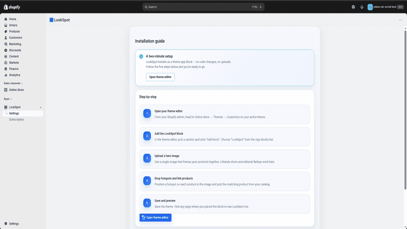 Settings Page