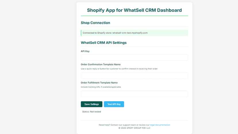 wSell CRM dashobard page