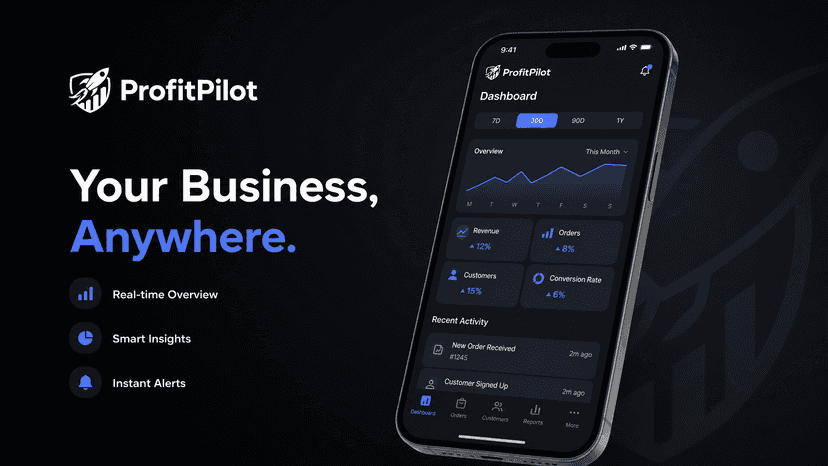 ProfitPilot mobile app interface for store management