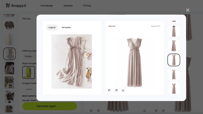 Generated 3D ghost mannequin image produced by Snappyit AI