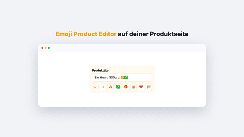 Emoji-Produkttitel-Editor im Shopify-Admin
