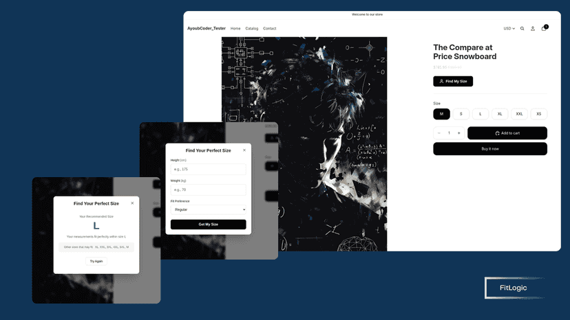 FitLogic size finder widget for instant size recommendations