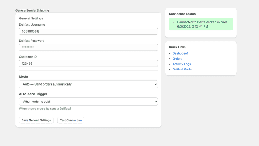 delifast dashboard