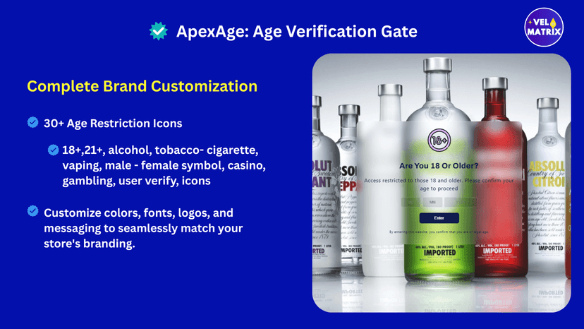 Customizable age verification popup for legal compliance needs