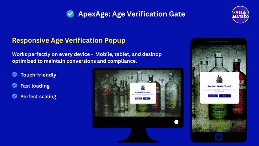 Mobile-responsive age gate for alcohol, CBD, and vaping stores