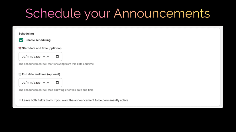 Schedule your Announcements
