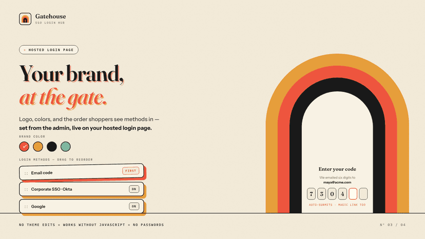 Login page and sign-in emails branded with your colors