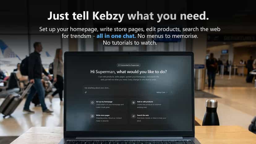 Kebzy chat interface for editing Shopify products and pages