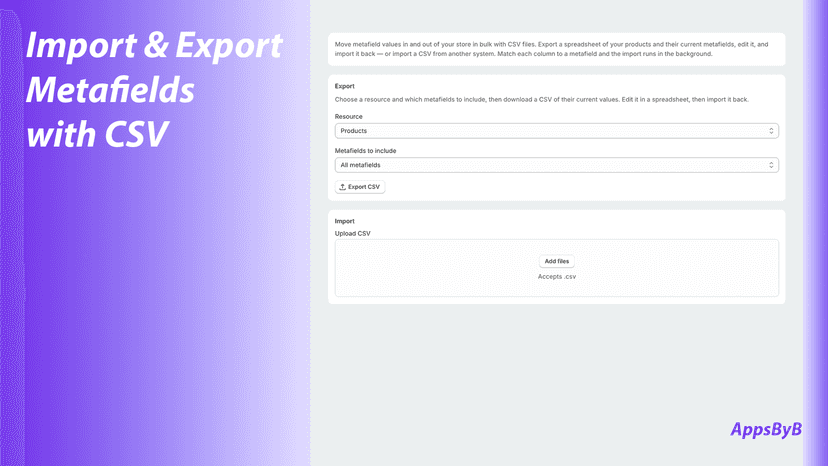Import & Export Metafields with CSV