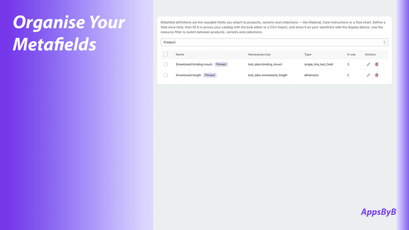 Organise Your Metafields