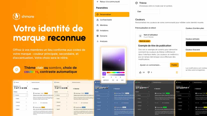 Votre communauté conforme aux codes de votre marque