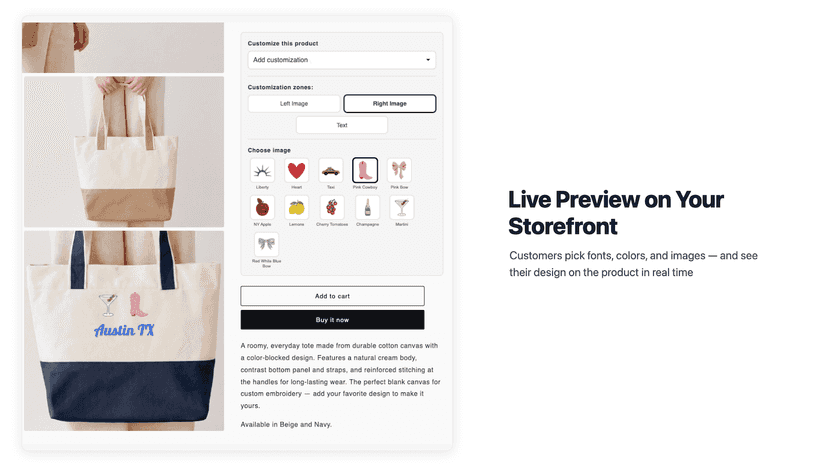 Customize products on pdp