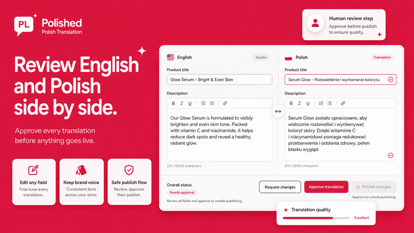 Review English and Polish side by side before publishing