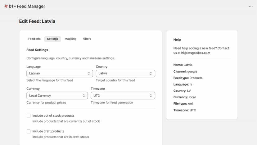 Edit existing data and feeds and update your products daily