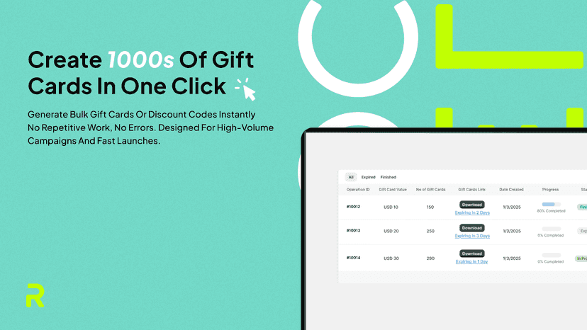 Bulk create discount codes | Gift Card Factory