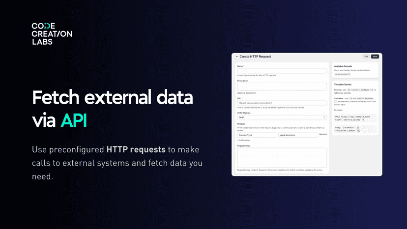 Screenshot showing HTTP Request configuration in our App