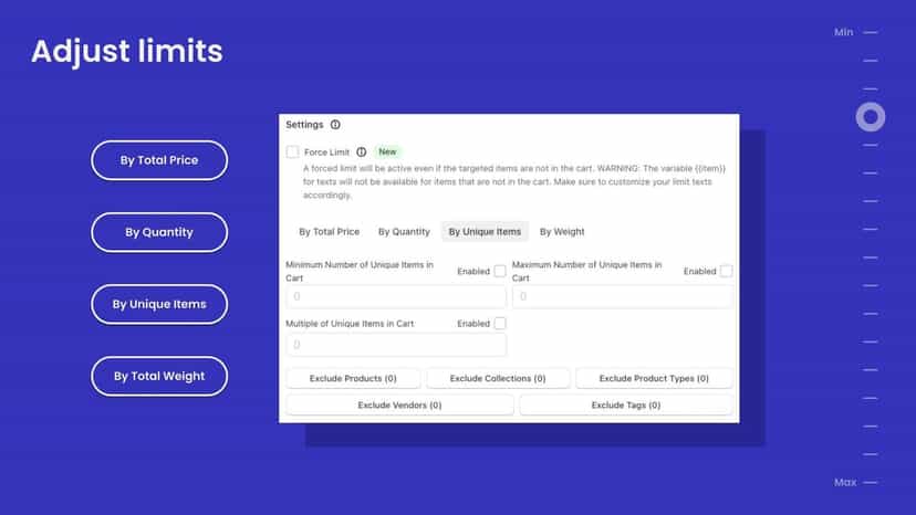 MinCart Adjust Limits