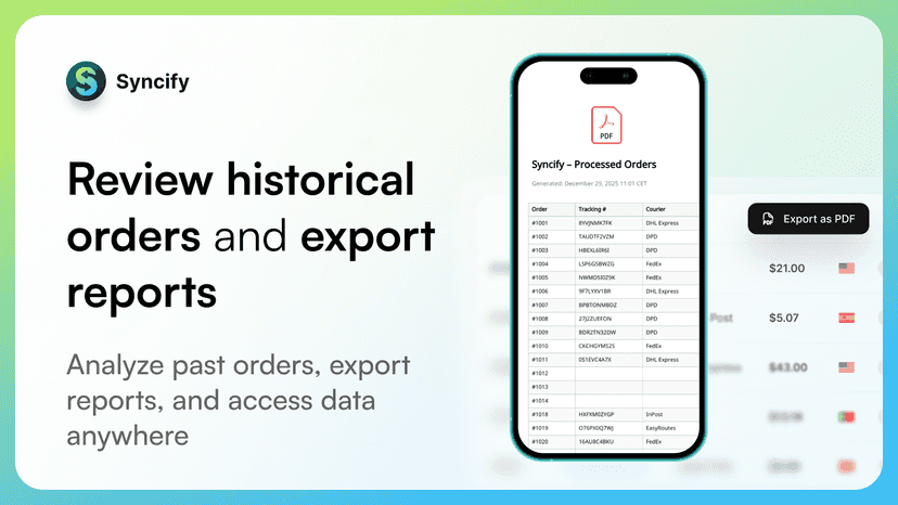 Review historical orders