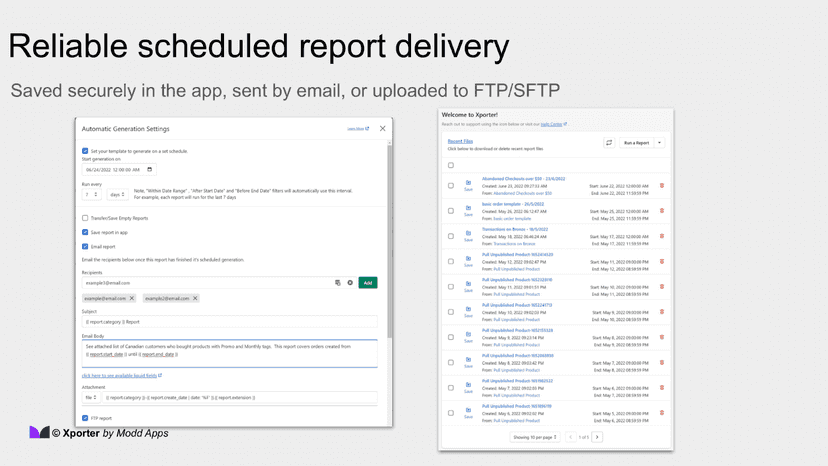 Schedule your reports to get them automatically