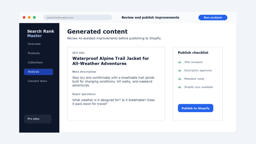 Publish updates directly to Shopify