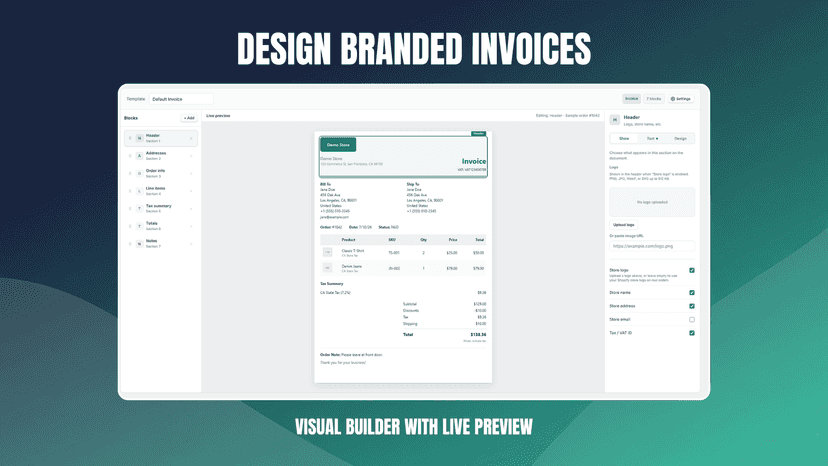 Visual builder with live preview
