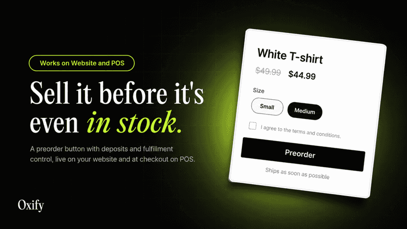 Preorder button with deposits, live on the storefront and POS