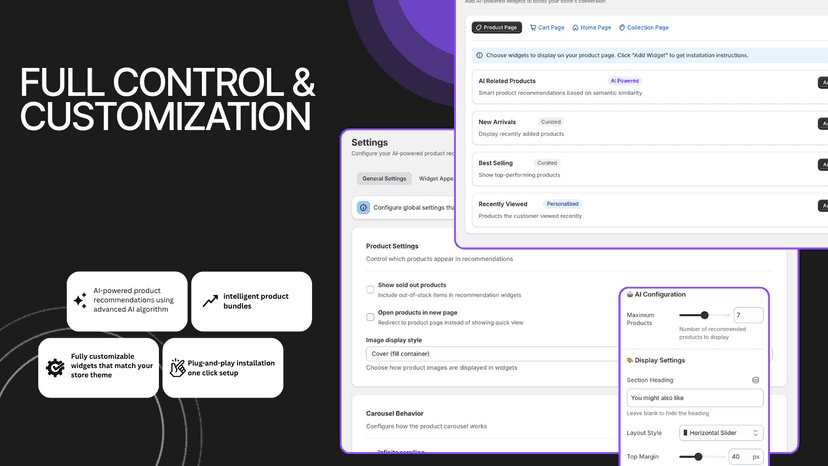 Full controls and customization