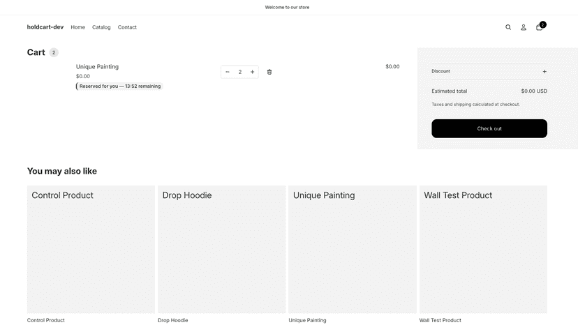 Cart with reserved product