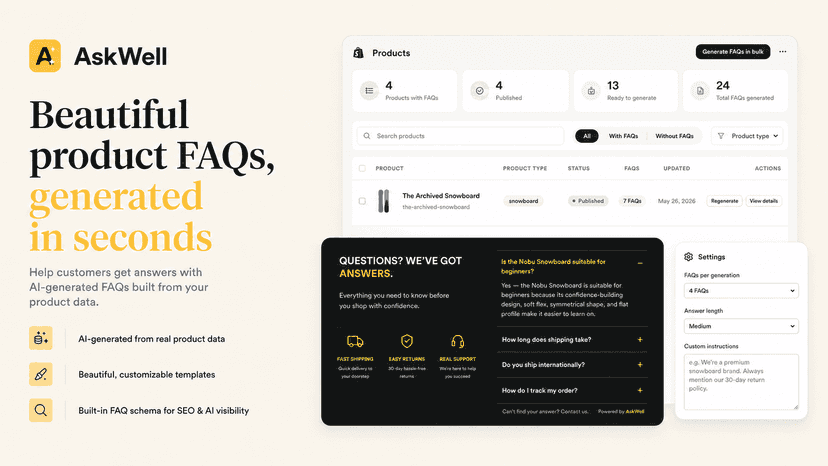 AI Powered FAQs for Shopify Stores