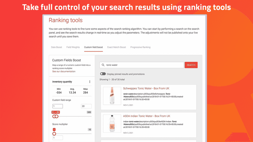 Take full control of your search results using ranking tools