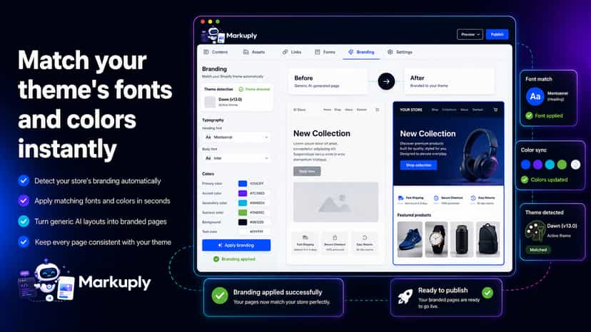 atch your theme's fonts and colors instantly