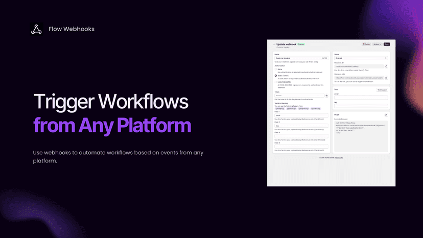 Flow Webhooks update screen