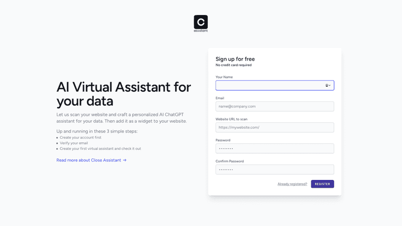 Create your account in a matter of seconds