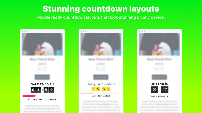 stock counter, countdown, sale countdown, countdown timer