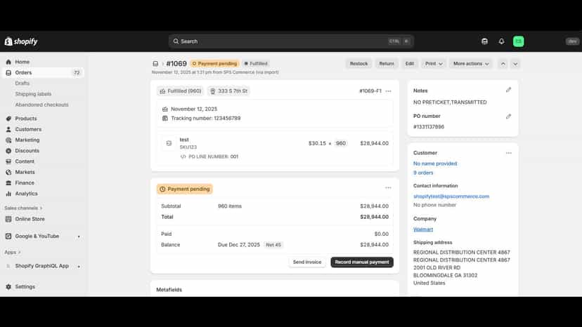 Get complete order details with shipping information