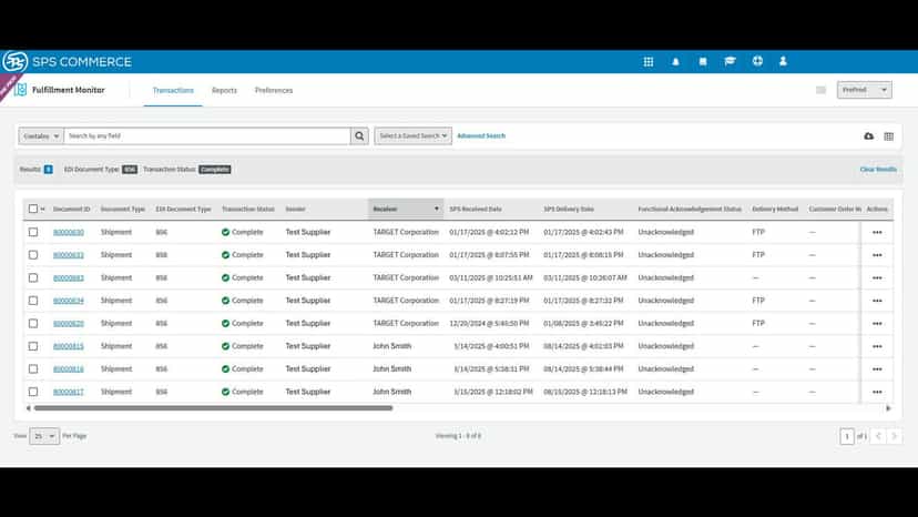 Check on order status within SPS Commerce