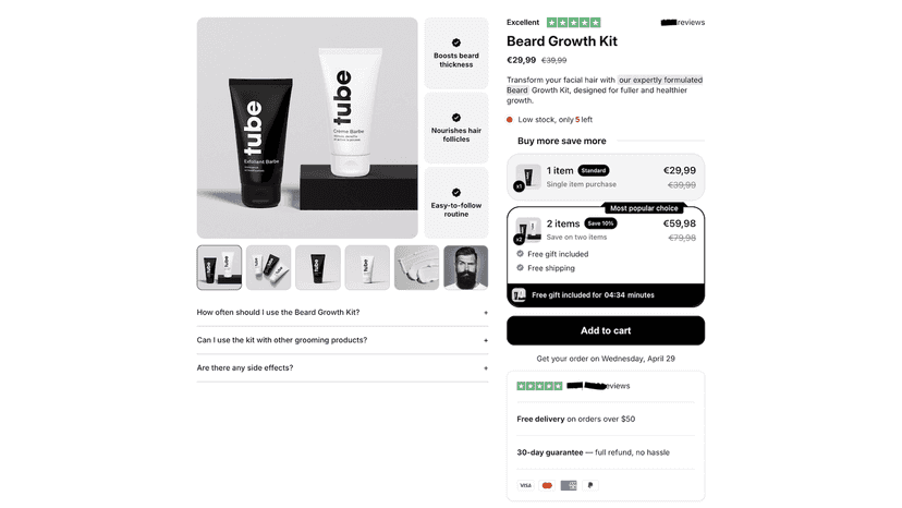 AI product page builder with live mobile preview