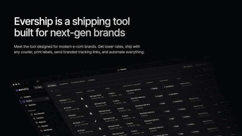 Evership is a purpose-built app for streamlining shipping