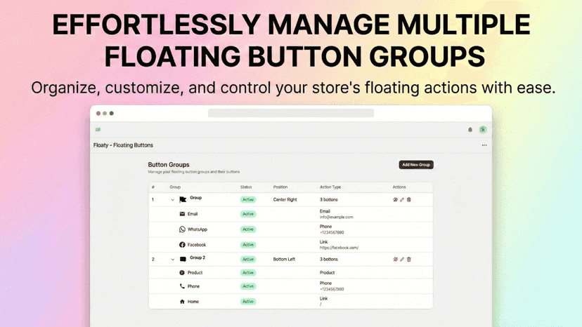 manage Multiple Floating Button Groups