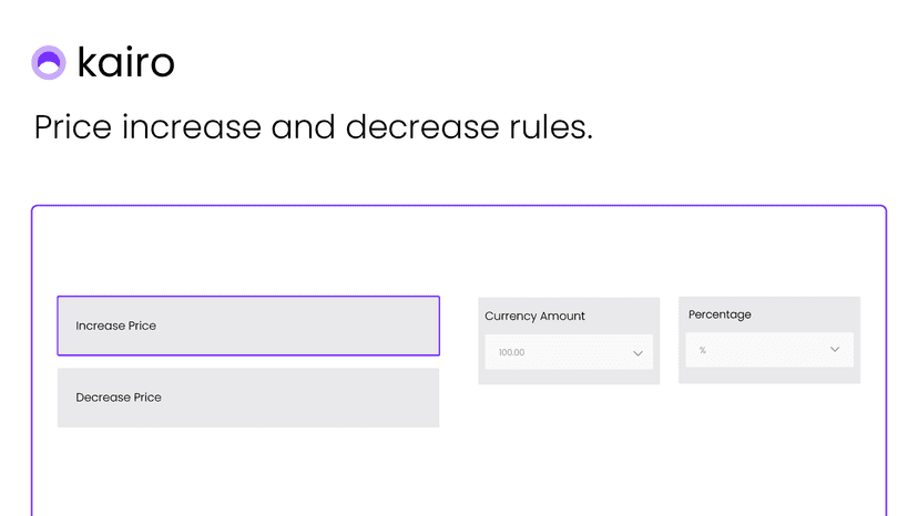 Set price increases and decreases.